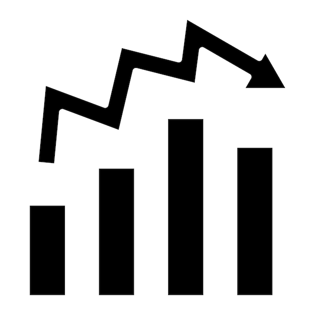 Stats Glyph Solid Black Illustration