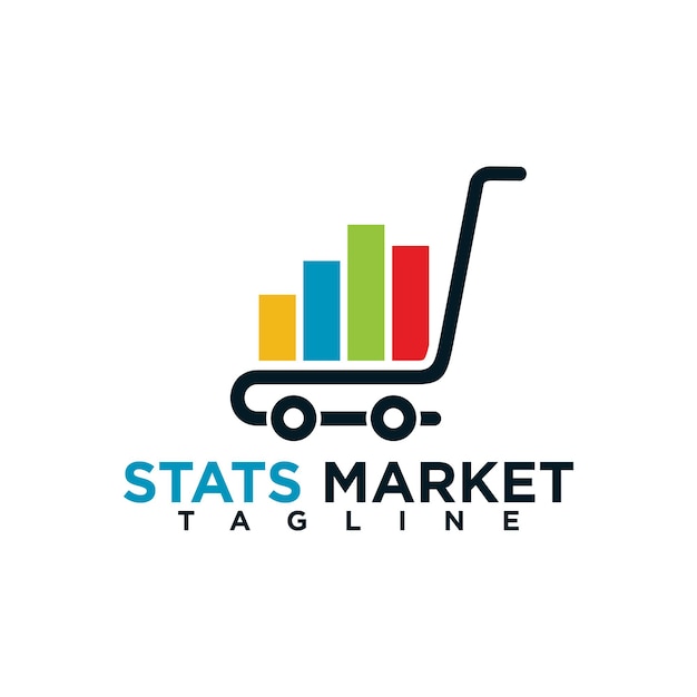 Modello di progettazione del logo di marketing delle statistiche