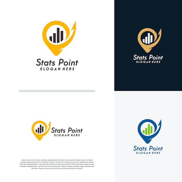 Stats point logo symbol vector, Analytic logo