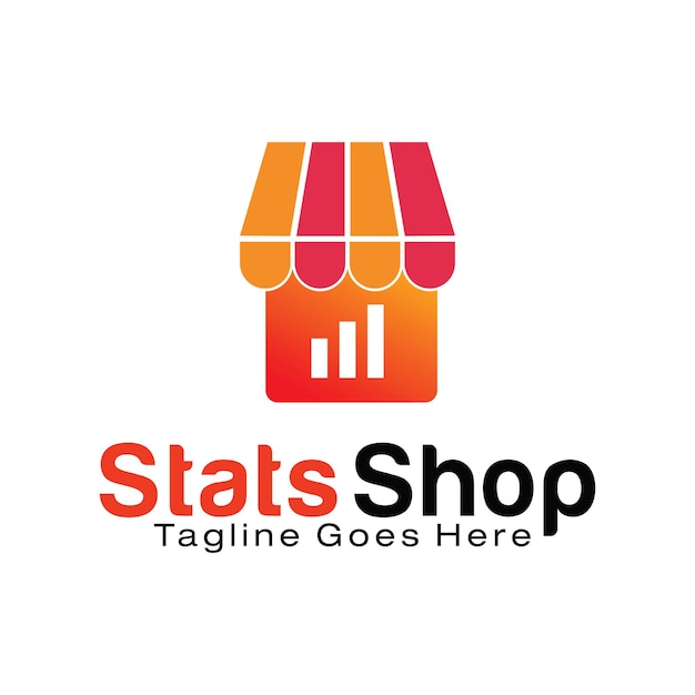 stats shop logo design template