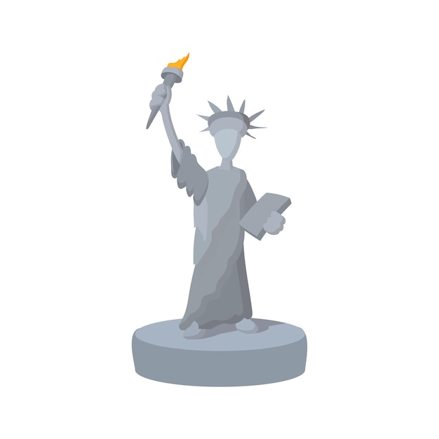 Vector statue of liberty cartoon icon on a white background