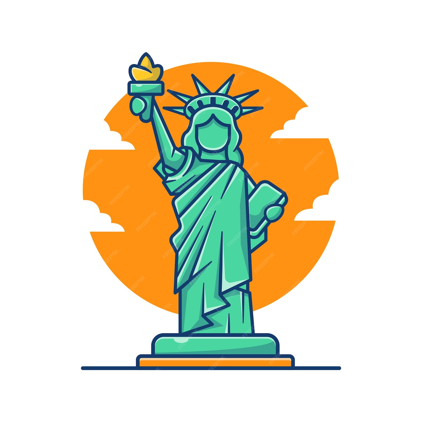 Premium Vector Statue of liberty cartoon illustration.