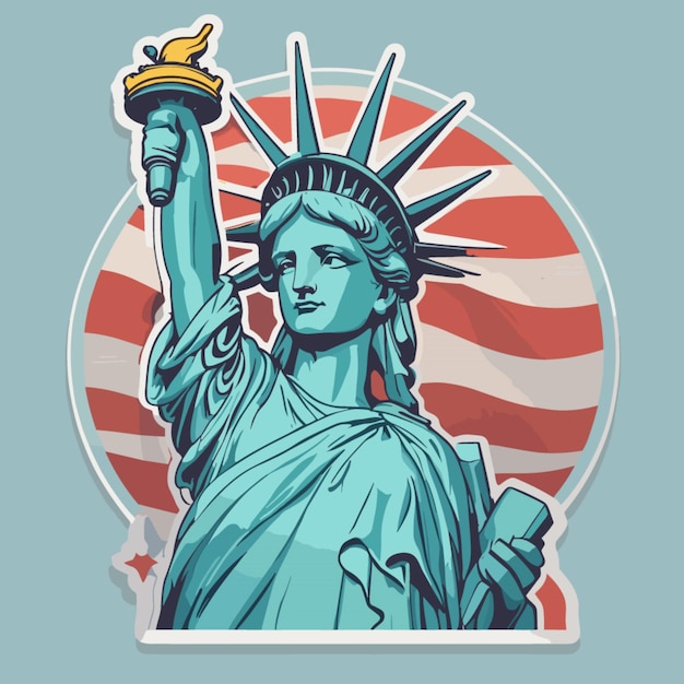 Vector statue of liberty cartoon vector