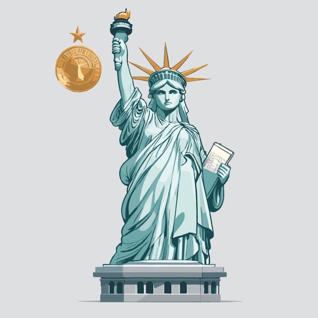 Vettore statua della libertà vettor clipart