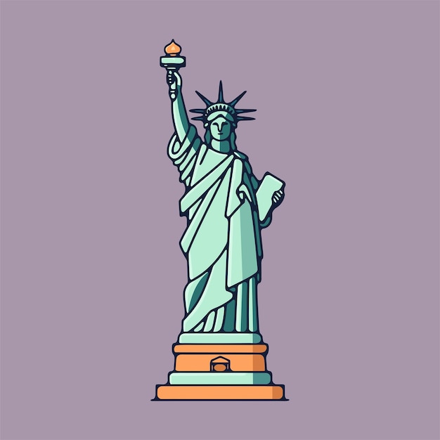 Vector statue of liberty flat vector illustration 5