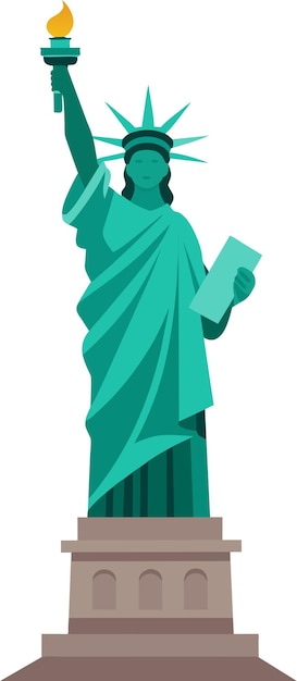 Vector statue of liberty icon isolated vector