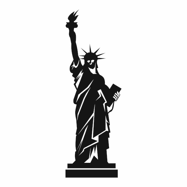 Икона статуи свободы в строгом стиле на белом фоне