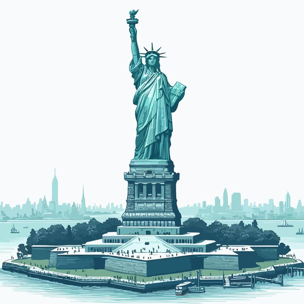 Vector statue of liberty logo concept illustration