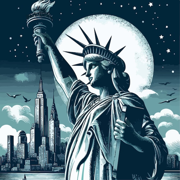 Statue of liberty logo concept illustration