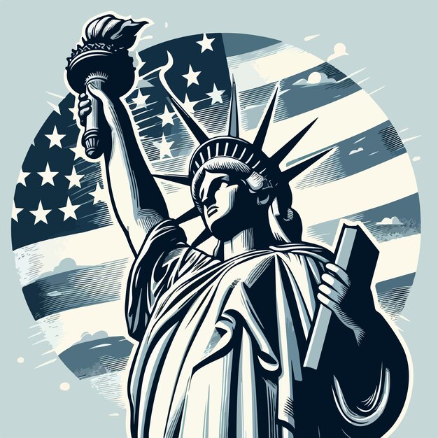 Statue of liberty logo concept illustration