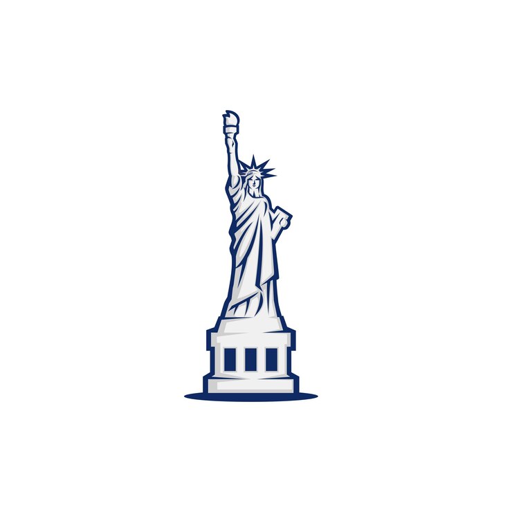 Statue of liberty logo template vector