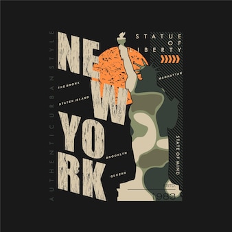 Statua della libertà, new york city, t-shirt grafica, design, tipografia, vettore, illustration