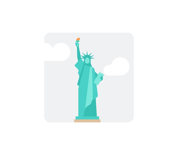 Statue of Liberty Vector Isolated Emoticon Statue of Liberty Icon