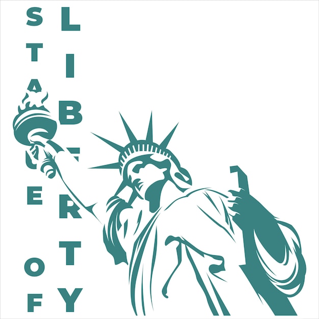 Vector statue of liberty blauwe geïsoleerde vectorillustratie