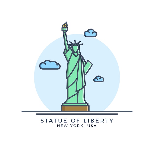 Vector statue of liberty icon