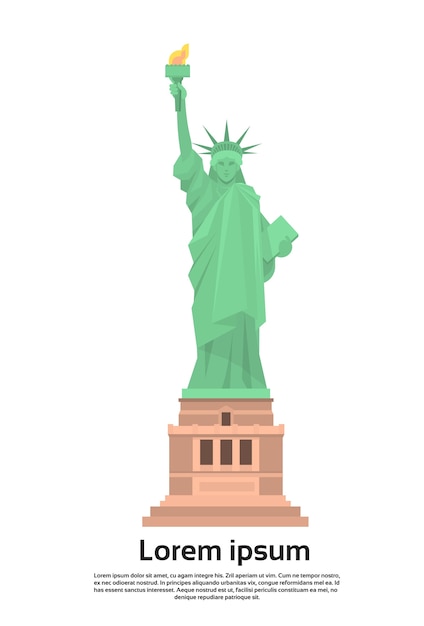 Статуя свободы соединенные штаты символ векторной иллюстрации