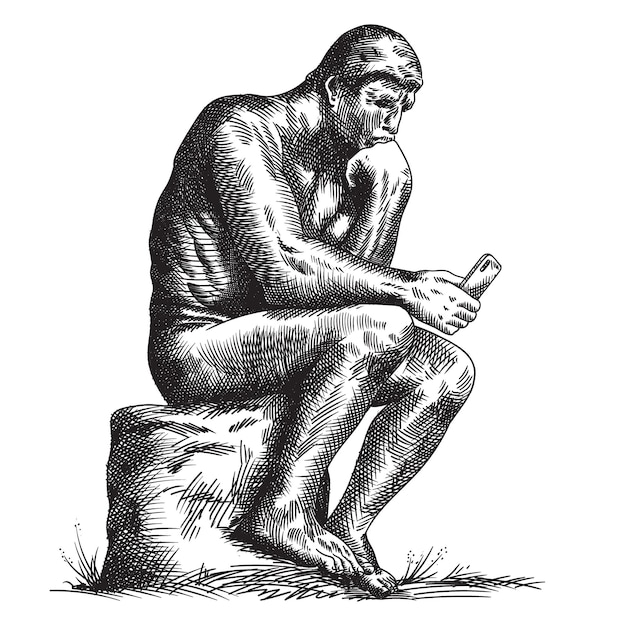 clipart of the thinker statue location