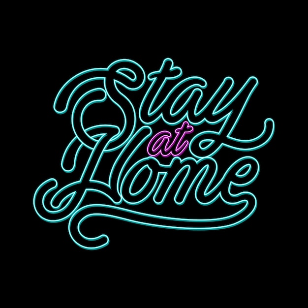 Stay at home belettering