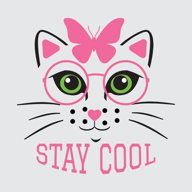 Stay Cool with lady cat pink