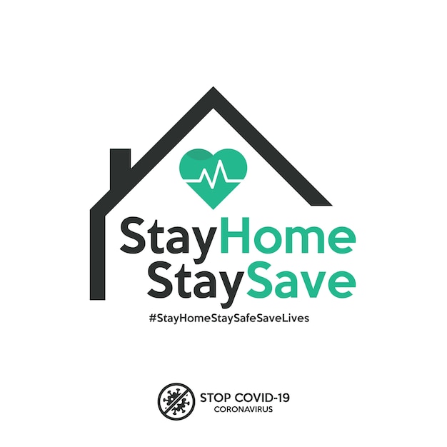 Stay home banner to stop the spread of covid-19 coronavirus.