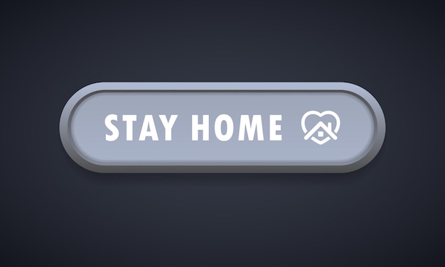 Stay home button icon. colorful web icon layout button. blogging. social media concept. coronavirus. pandemic. vector illustration. eps 10.