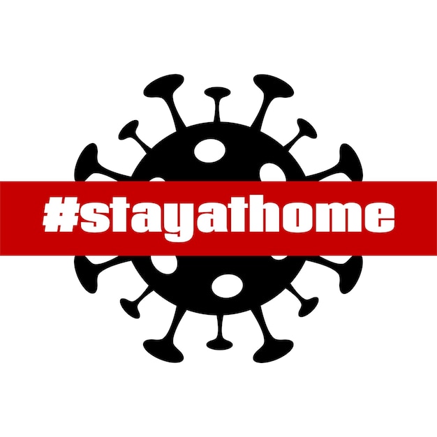 Stay at home coronavirus quarantine vector banner for social media