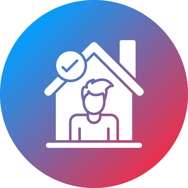 Икона векторного изображения stay home может использоваться для работы из дома