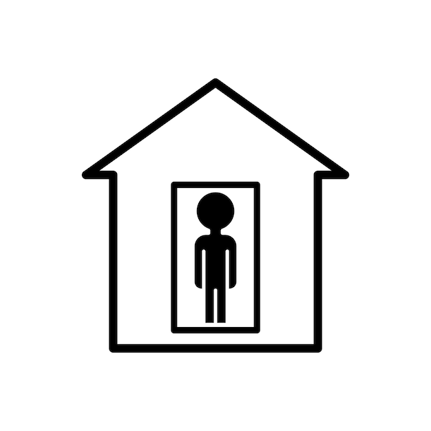 Stay at home icon vector on trendy design