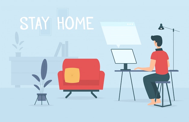 Stay home illustration