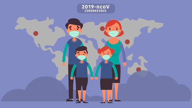 Vector stay home quarantine for reduce the risk infection disease concept crisis situation that we’re all experiencing around the world due to the coronavirus coronavirus 2019- ncov.