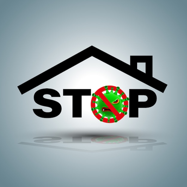 Vector stay at home symbol for stop covid-19.