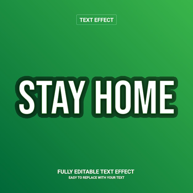 Vector stay home text effect