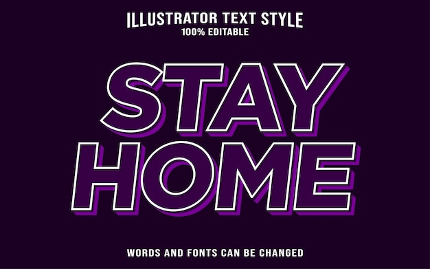 Stay home text style effect