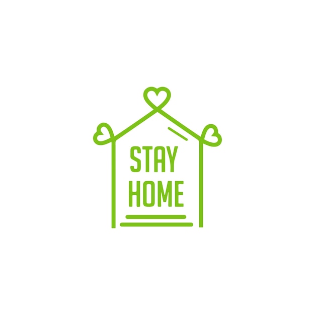 Stay home typeface design vector