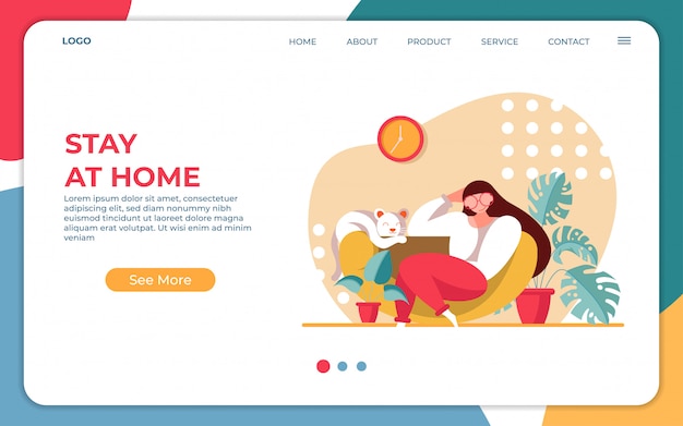 Stay At Home/Work At Home Landing Page Design