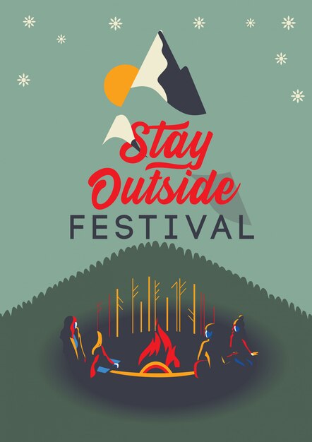 Vector stay outside banner