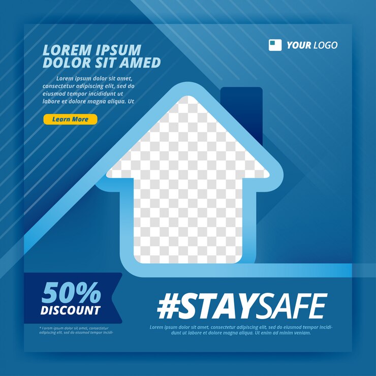 Stay safe poster for work from home campaigns