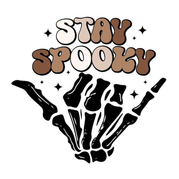 Vector stay spooky with skeleton vector