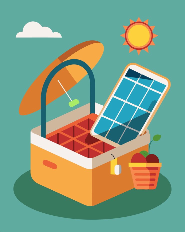 Vector stay in touch with nature and your devices thanks to this picnic basket equipped with solarpowered
