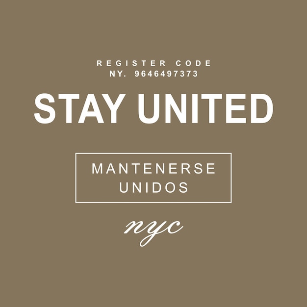 Stay United motiverende citaten typografie slogan. Kleurrijke abstracte ontwerp vectorillustratie.