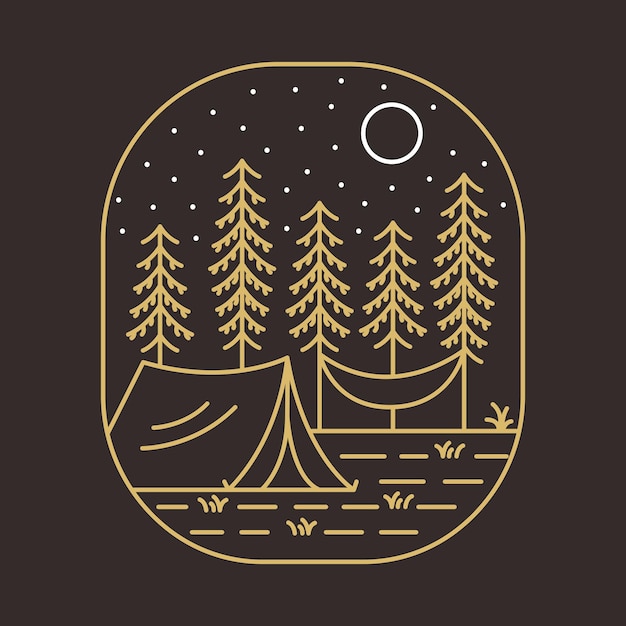 Stay wild let's go camping illustration design for apparel