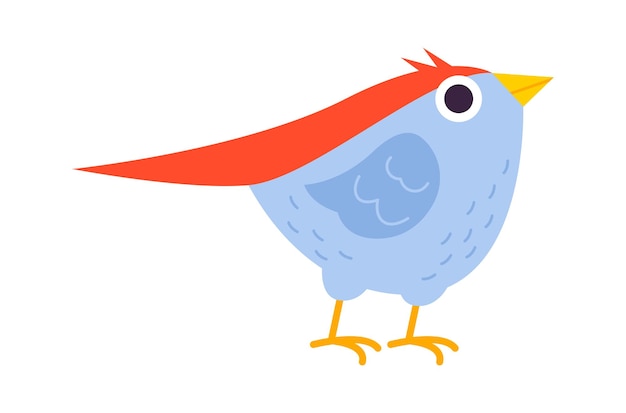 Staying cute bird flat illustration