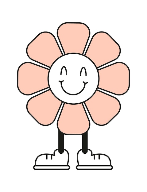 Vector staying flower character