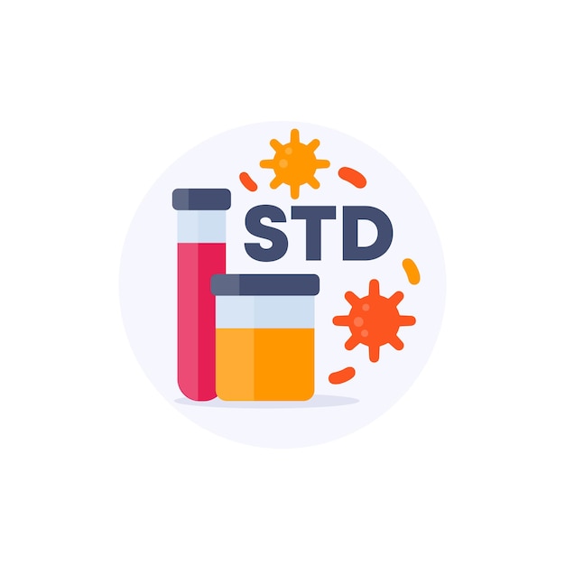 STD testen en diagnose vector icoon