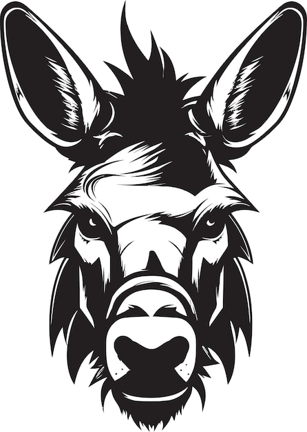 Устойчивый конь, ослик, дизайн логотипа, надежный бегун, икона ослика