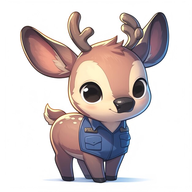 Vector a steady deer police cartoon style