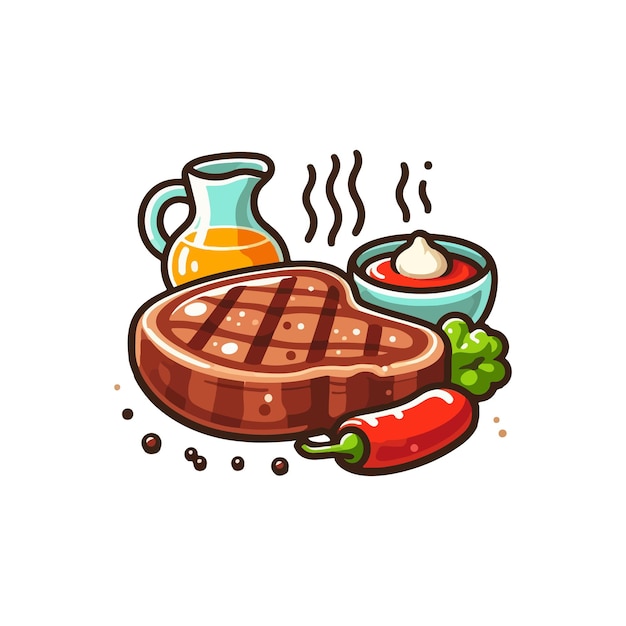 Vector steak ai generated image