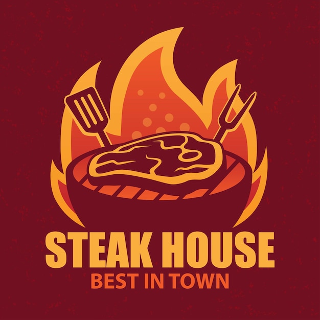 The Steak Barbecue Logo Design