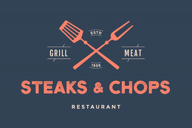 Steak and chops restaurant illustration