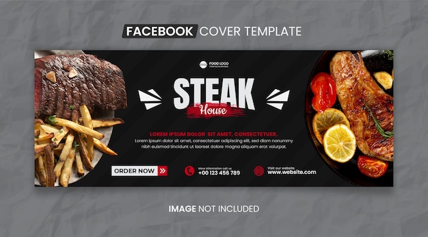 Steak house food and restaurant media social cover template